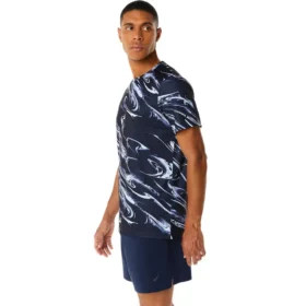 Camisola de manga curta com estampado Suminagashi “Midnight”