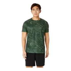 Camisola de manga curta com estampado Suminagashi “Serpentine Green”