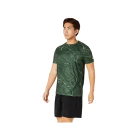 Camisola de manga curta com estampado Suminagashi “Serpentine Green”