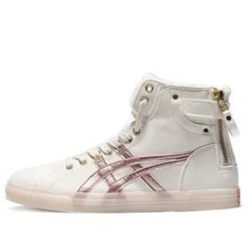 Sapatos de skate retro de cano alto Double Clutch Fleece Branco Leite/Dourado