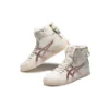 Sapatos de skate retro de cano alto Double Clutch Fleece Branco Leite/Dourado