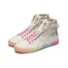Sapatos Retro Casual de Canos Altos Double Clutch Branco Leite “Branco Rosa”