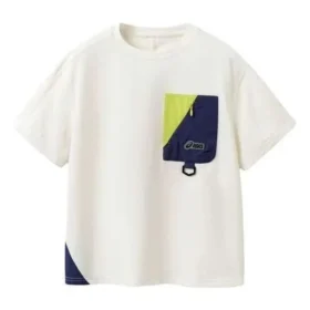T-shirt com bolso com logótipo “Branco”