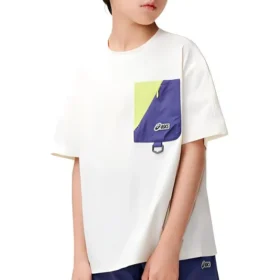 T-shirt com bolso com logótipo “Branco”