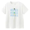 T-shirt com logótipo de três linhas “White Blue”