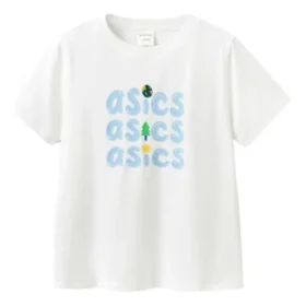 T-shirt com logótipo de três linhas “White Blue”
