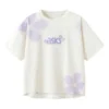 T-shirt com logótipo e flores “Branco”