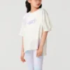 T-shirt com logótipo e flores “Branco”