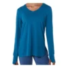 Top de manga comprida em mesclado “Deep Sea Teal Heather”