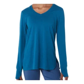 Top de manga comprida em mesclado “Deep Sea Teal Heather”